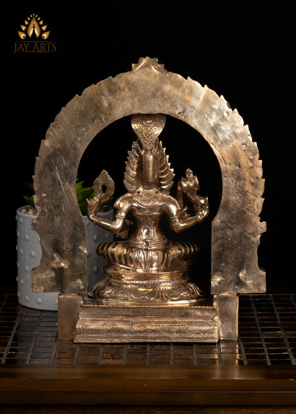 Goddess Mariamman Panchaloha Bronze Statue 10.75" Hindu Goddess of Rain