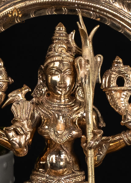 11" Panchaloham Bronze Goddess Kamakshi Amman Statue (A form of Goddess Parvathi)