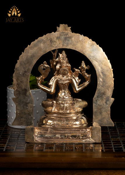 11" Panchaloham Bronze Goddess Kamakshi Amman Statue (A form of Goddess Parvathi)