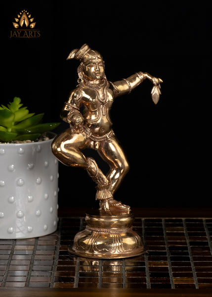 Dancing Baby Krishna 8” Laddoo Gopal Panchaloha Bronze Idol