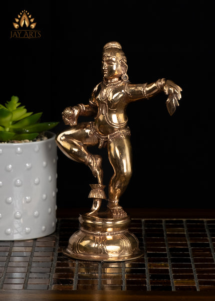 Dancing Baby Krishna 8” Laddoo Gopal Panchaloha Bronze Idol
