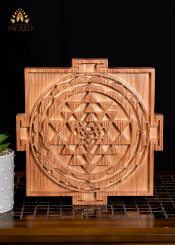 10" Shree Yantra Wood Carving