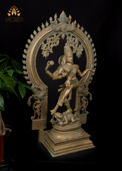 30” Bronze Nataraja Shiva as the Lord of the Dance Lost-Wax Method Sculpture