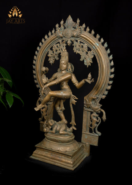 30” Bronze Nataraja Shiva as the Lord of the Dance Lost-Wax Method Sculpture