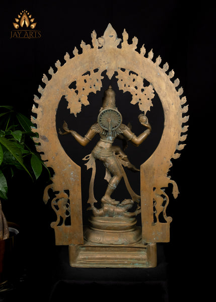 30” Bronze Nataraja Shiva as the Lord of the Dance Lost-Wax Method Sculpture