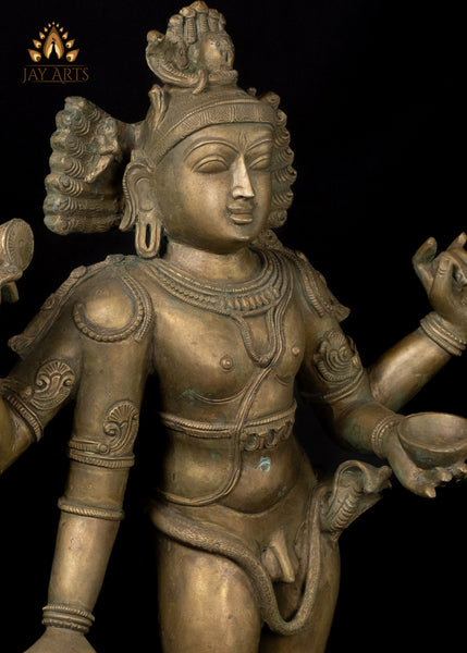 30" Bronze Bhikshatana Shiva Lost-Wax Method Sculpture