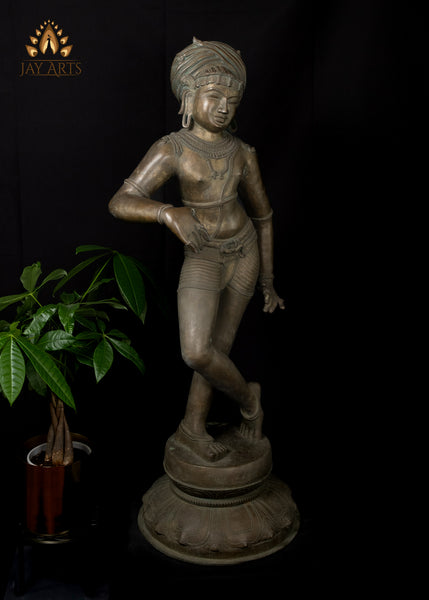 37” Bronze Rishabadeva Shiva (Lord of the Bull) Chola Style Lost-Wax Method Sculpture