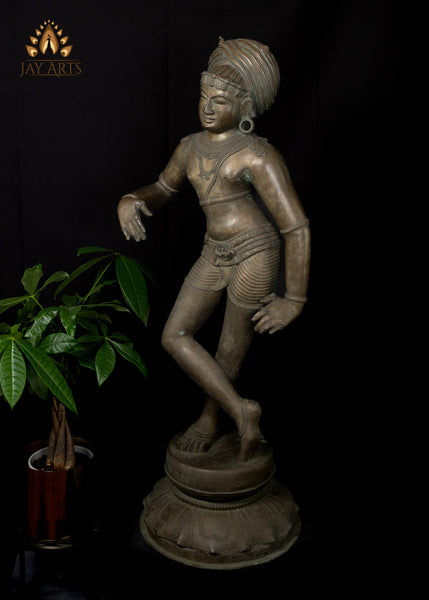 37” Bronze Rishabadeva Shiva (Lord of the Bull) Chola Style Lost-Wax Method Sculpture