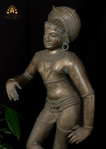 37” Bronze Rishabadeva Shiva (Lord of the Bull) Chola Style Lost-Wax Method Sculpture