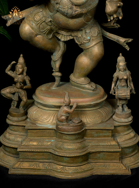 34” Bronze Dancing Ganesha (Nartana Ganapati) Lost-Wax Method Sculpture