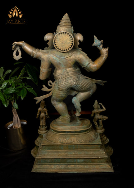 34” Bronze Dancing Ganesha (Nartana Ganapati) Lost-Wax Method Sculpture