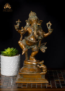13 Dancing Ganapati (Nartana Ganesh) Brass Statue –