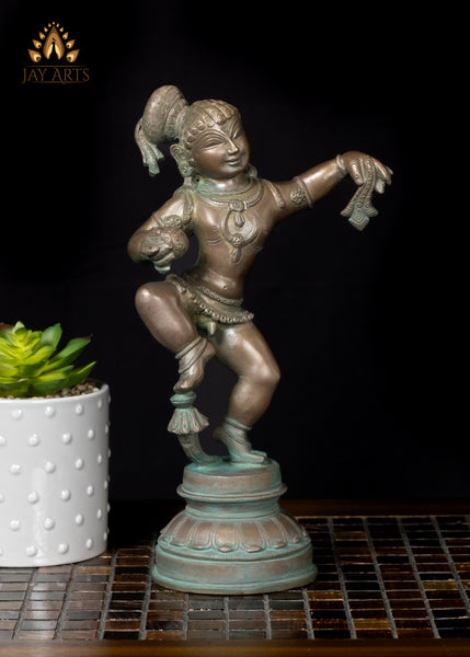 11" Brass Dancing Baby Krishna