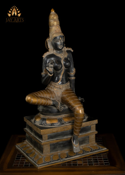24” Hindu Goddess Parvathi Brass Statue - Boga Shakthi, the Divine Mother