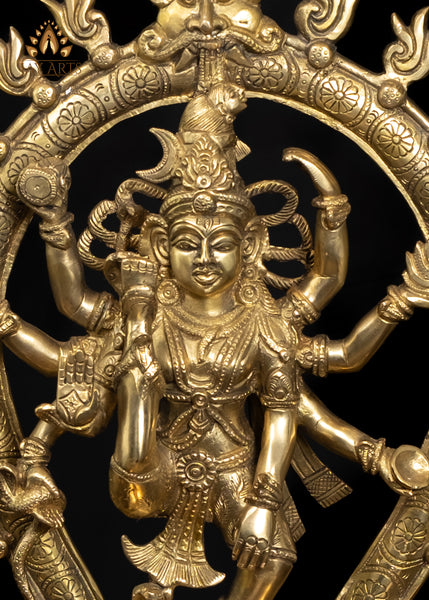 16" Dancing Shiva Brass Statue Urdhva Tandava of Shiva