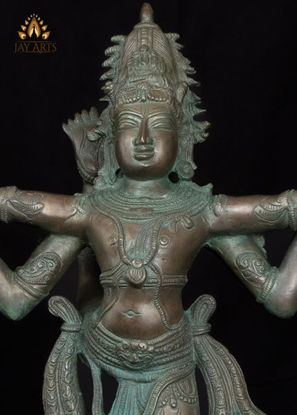 20" Brass Shiva Tandava Statue Urdhva Dance Form of Shiva