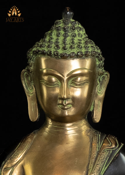 11" Medicine Buddha Brass Statue Healing Buddha