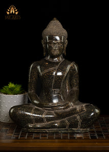 15" Antique Khmer Style Buddha in Meditation - Beautiful Bronze Buddha From Cambodia