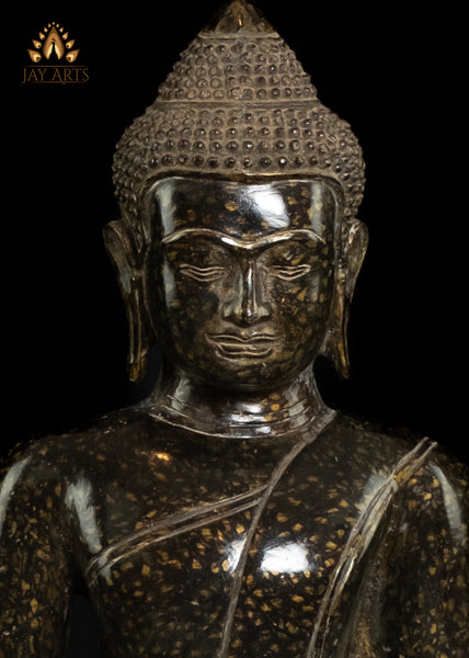 15" Antique Khmer Style Buddha in Meditation - Beautiful Bronze Buddha From Cambodia