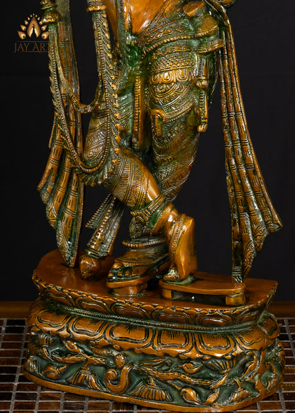 22" Brass Tribhanga Krishna Playing Flute