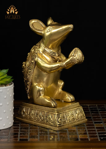  Exotic India ZQ54 Namaste-Brass Statue, Yellow