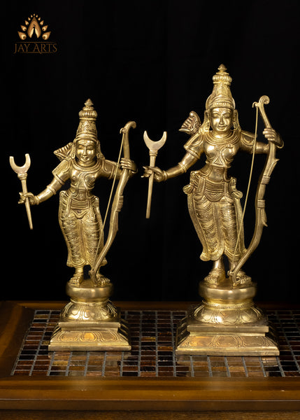 15" Sri Ram Parivar Set Brass Statue