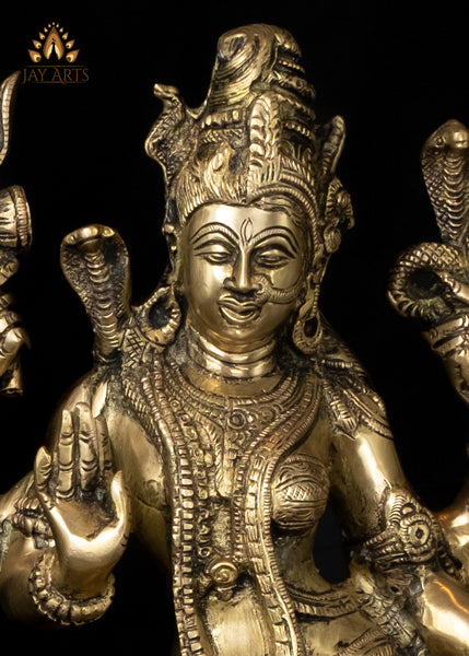 19" Brass Ardhanarishvara Statue - A Composite Deity of Shiva and Shakthi