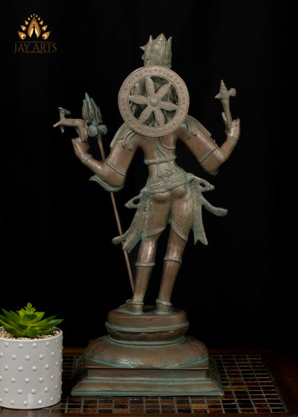 21" Brass Standing Lord Shiva Statue holding a Trident