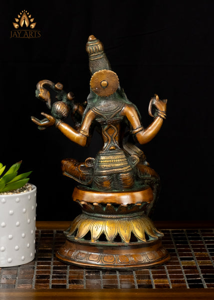 12" Brass Goddess Saraswati Statue - A Beautiful Representation of Beauty, Grace and Wisdom