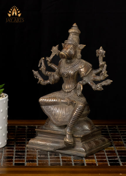 9" Goddess Varahi Amman Brass Statue