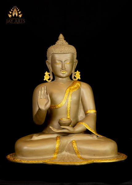 A Beautiful Statue of The Buddha in Vitarka Mudra 18" - Brass Statue