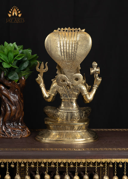 17” Radiant Brass Mariamman Statue Embodiment of Divine Protection
