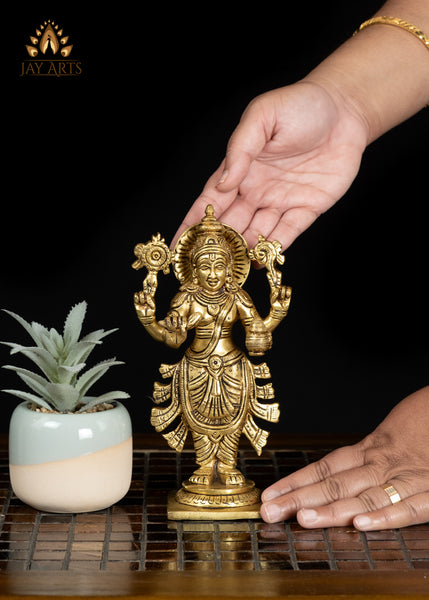 7" Brass Dhanvantari Idol Hindu God of Medicine