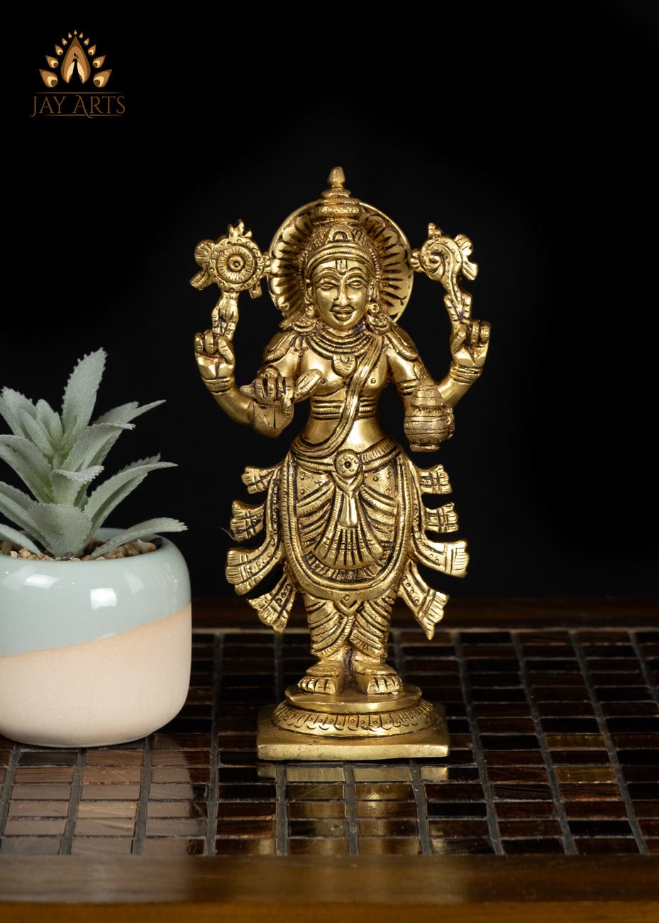 7" Brass Dhanvantari Idol Hindu God of Medicine