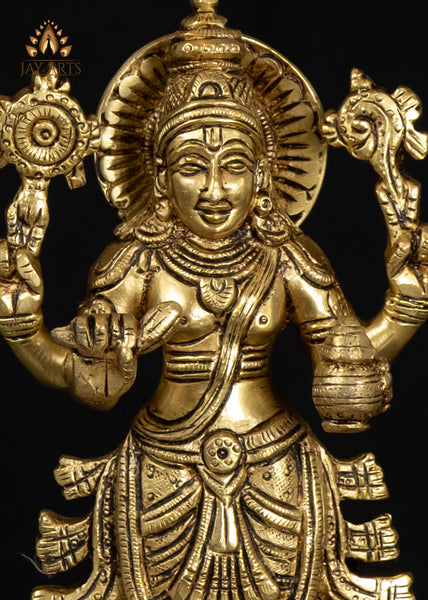 7" Brass Dhanvantari Idol Hindu God of Medicine