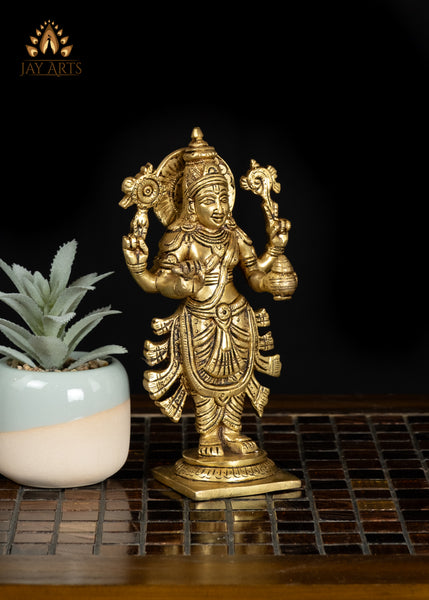 7" Brass Dhanvantari Idol Hindu God of Medicine