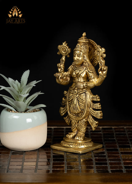 7" Brass Dhanvantari Idol Hindu God of Medicine
