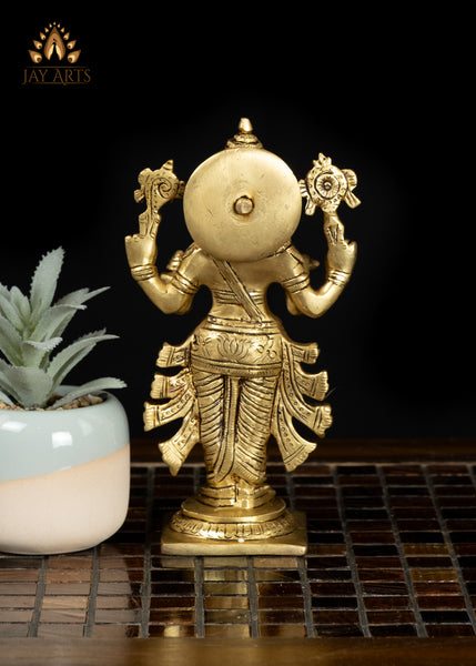 7" Brass Dhanvantari Idol Hindu God of Medicine