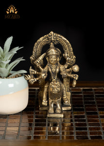 5" Brass Banashankari Devi The Forest Goddess of Strength and Compassion