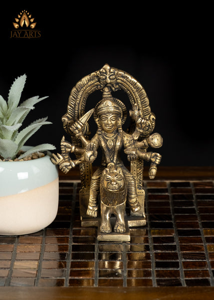 5" Brass Banashankari Devi The Forest Goddess of Strength and Compassion