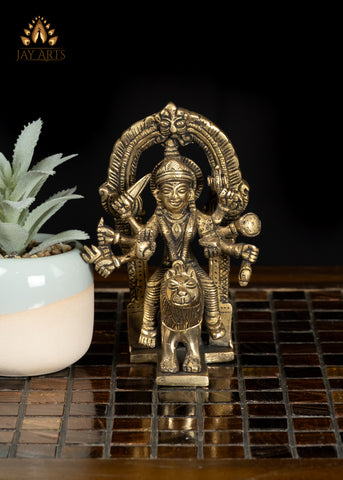 5" Brass Banashankari Devi The Forest Goddess of Strength and Compassion