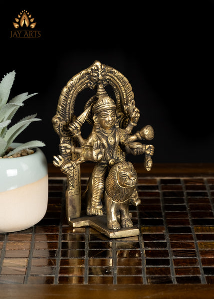 5" Brass Banashankari Devi The Forest Goddess of Strength and Compassion