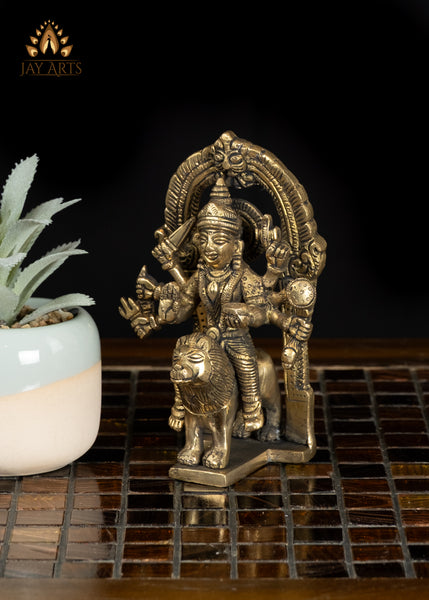 5" Brass Banashankari Devi The Forest Goddess of Strength and Compassion