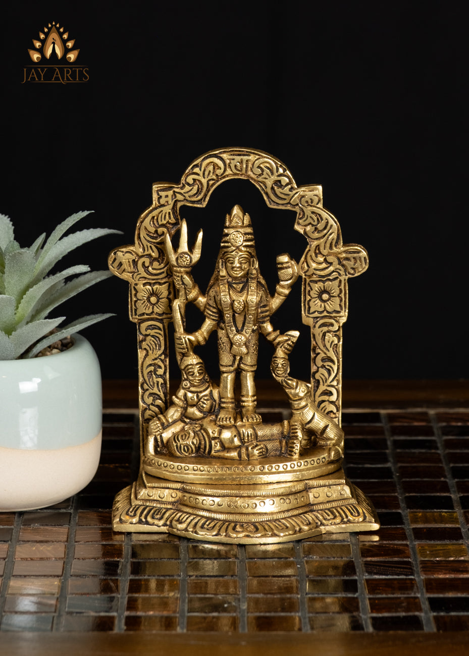 5" Small Kali Brass Statue Symbol of Destruction and Protection