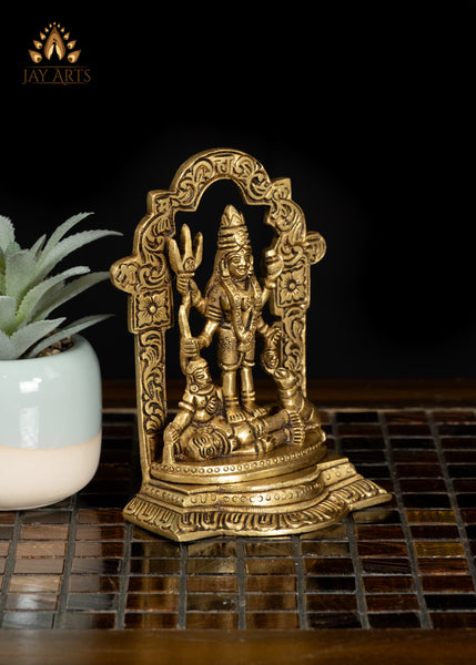5" Small Kali Brass Statue Symbol of Destruction and Protection