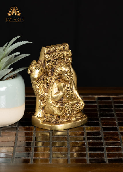 4" Brass Raghavendra Statue Symbol of Faith and Protection