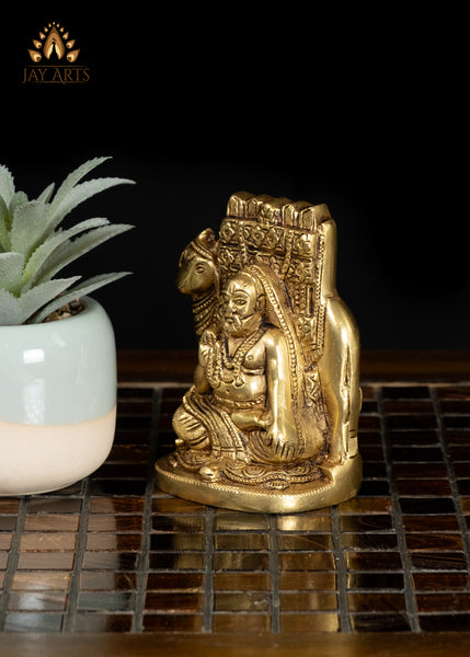 4" Brass Raghavendra Statue Symbol of Faith and Protection