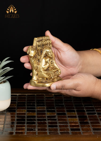 4" Brass Raghavendra Statue Symbol of Faith and Protection