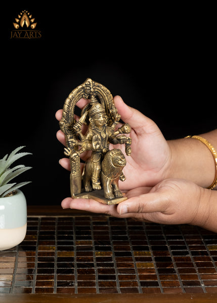 5" Brass Banashankari Devi The Forest Goddess of Strength and Compassion