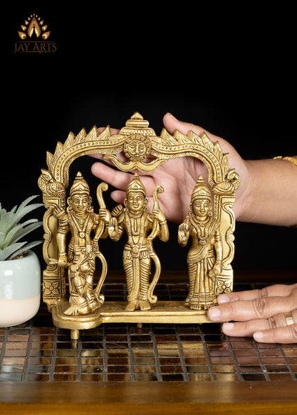 8" Rama Darbar Brass Statue An Icon of Devotion & Divine Grace